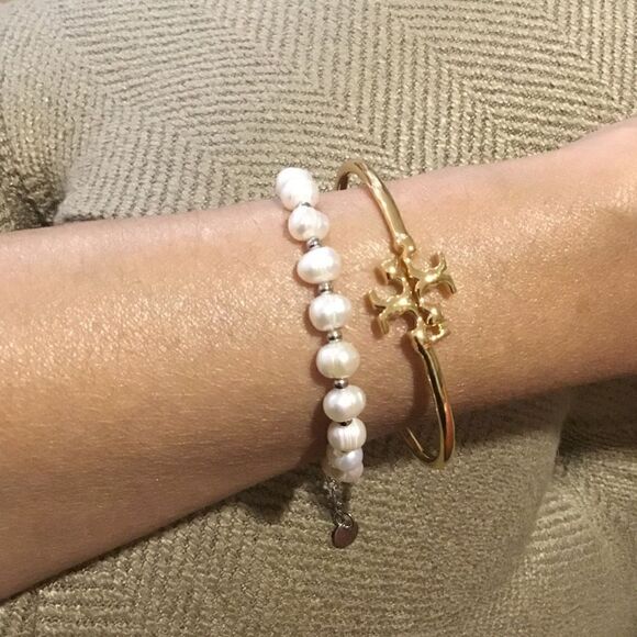 FRESHWATER PEARLS BRACELET SILVER FASHION JEWELRY BRACELET - Picture 2 of 4